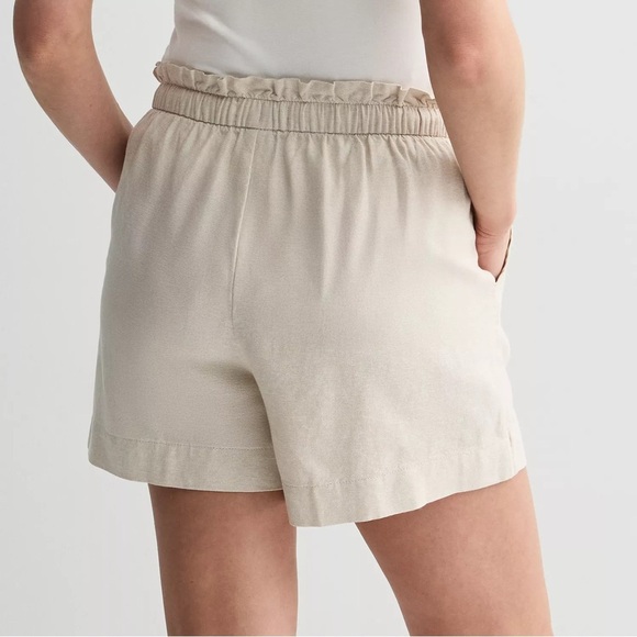 SONOMA Linen Blend High Rise Pull On Shorts XL Tan - Picture 9 of 9